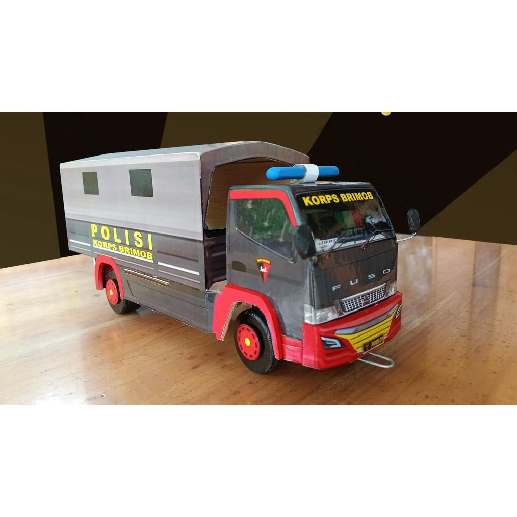 [Tkm] Miniatur Truk Polisi Mirip Aslinya Model Canter Baru