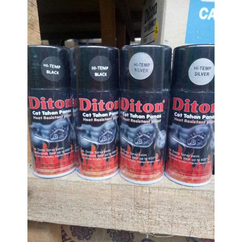Big Sale Pilok Pilox Cat Semprot Diton Hi Temp Black Hitam Silver Anti Panas Knalpot Mesin Tahan Pan