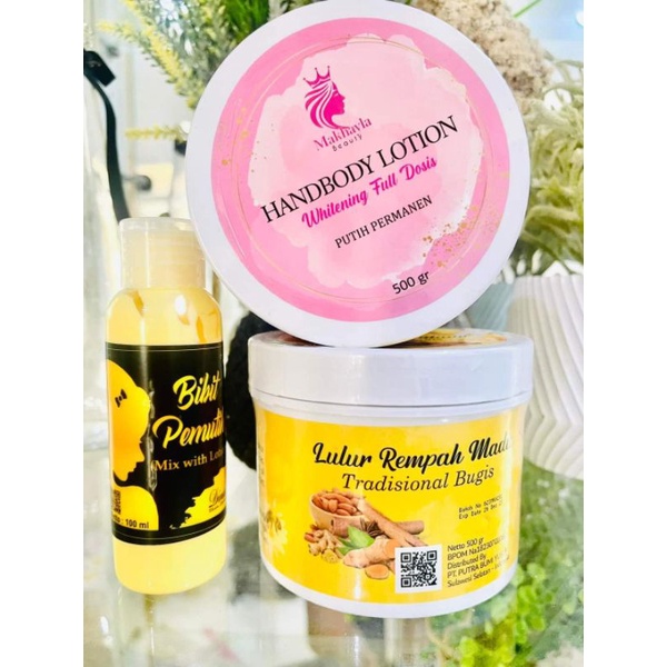 Paket 1potHbwhitening500grm+1potLulurMadu500grm+1btl biput 100ml
