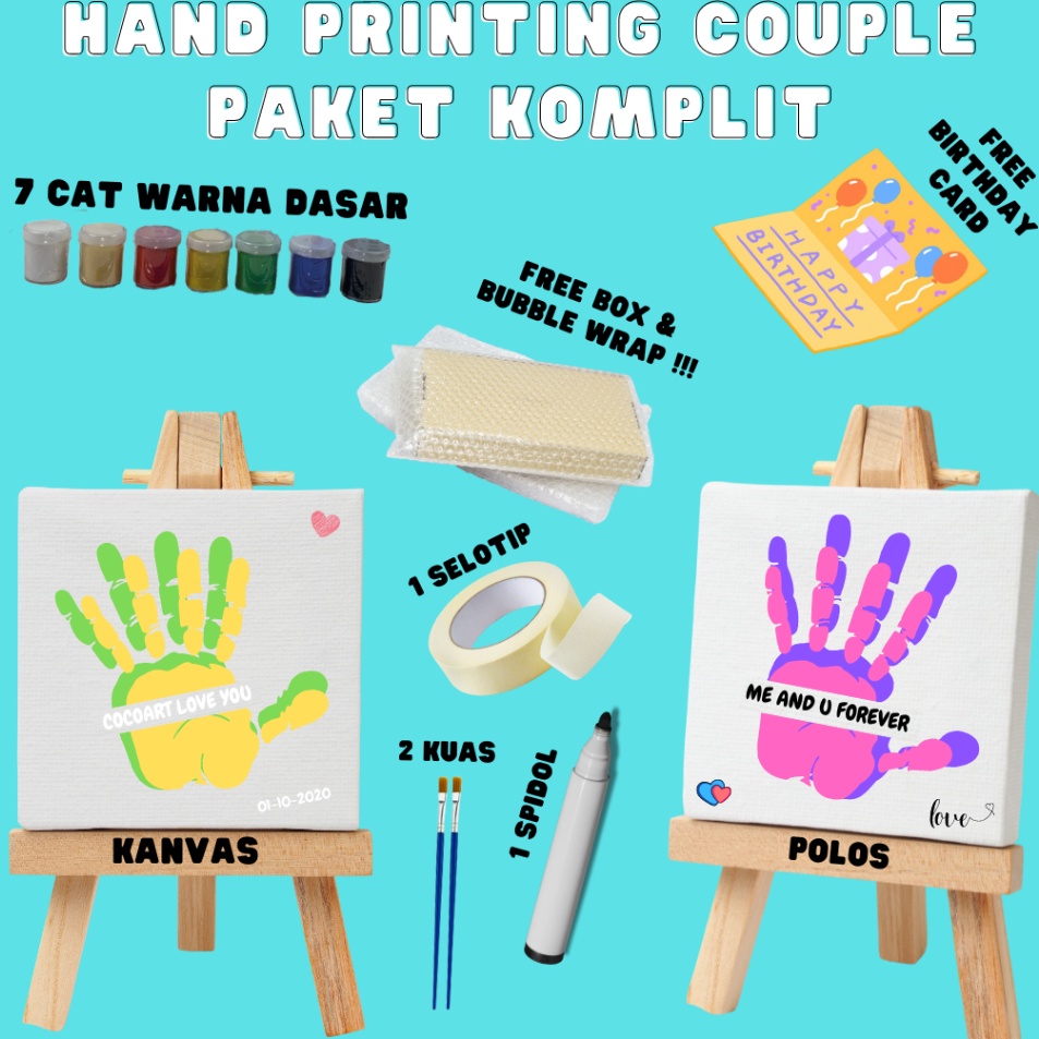 

Ready DIY Handprint Painting Kit l Hand Painting Kit Couple [ Valentine Edition ] ➡✡✼