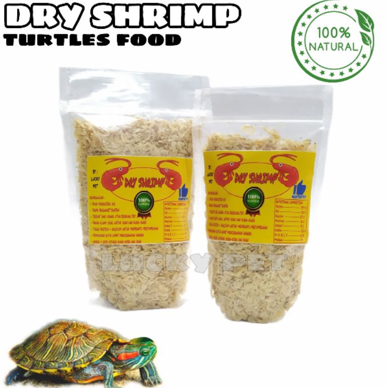 lkjh -8 DRY SHRIMP udang kering pakan makanan kura kura air brazil dada merah res reptile ikan labi 