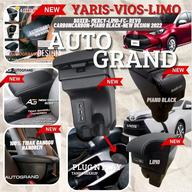 Ready stok Armrest LIMO VIOS YARIS USB- console Box- console Box Usb Led