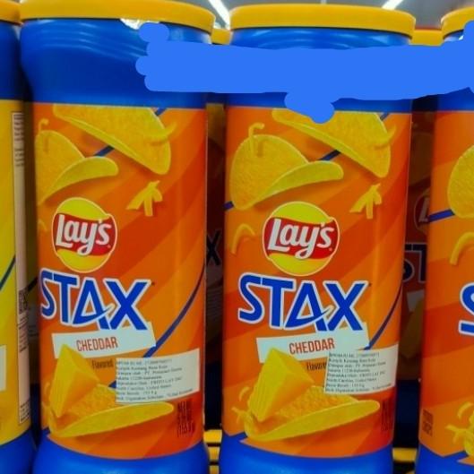 

<<<<<] lays lay stax chips cheddar keju 155gr Snack potato