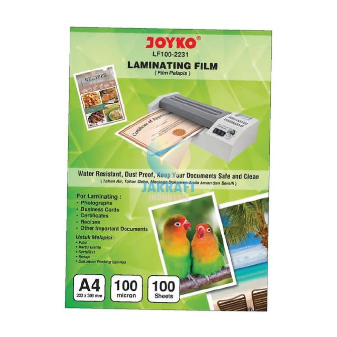 

Plastik Laminating Film Glossy A4 Joyko Tebal Kuat Mengkilap
