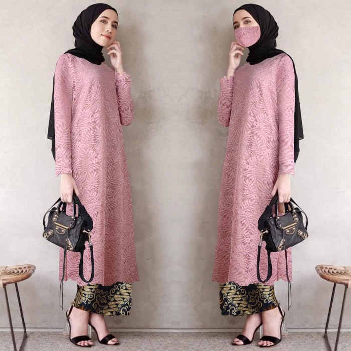 atasan kebaya brokat jumbo bianca long cape kebaya tunik super jumbo