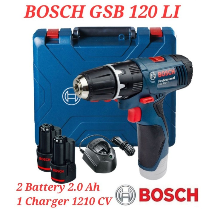 Bor Cordless Bosch 12V Gsb 120 ( 2 Batre ) Mesin