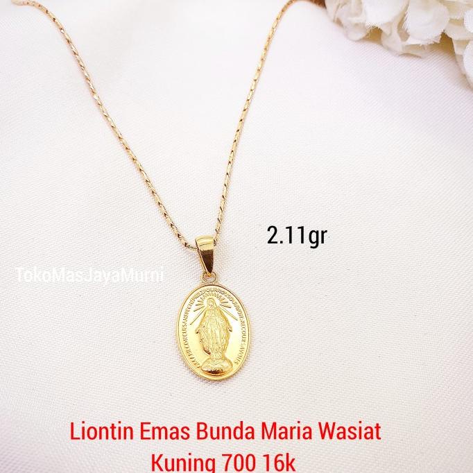 New Liontin Emas Medali Wasiat Bunda Maria Kuning 700 17K Stok Terbatas