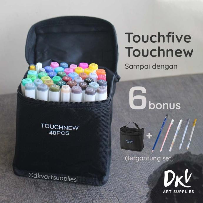 

New Sale Touchfive Touchnew Marker Spidol 40 Colors Twin Markers Animasi Pengiriman Cepat