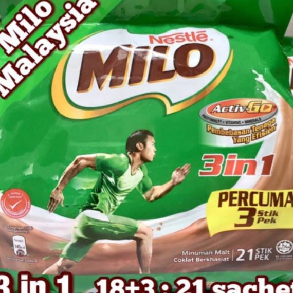 

Terkini Milo Malaysia Sachet 3in1 Stick 18+3 Activ Go Nestle Best Produk
