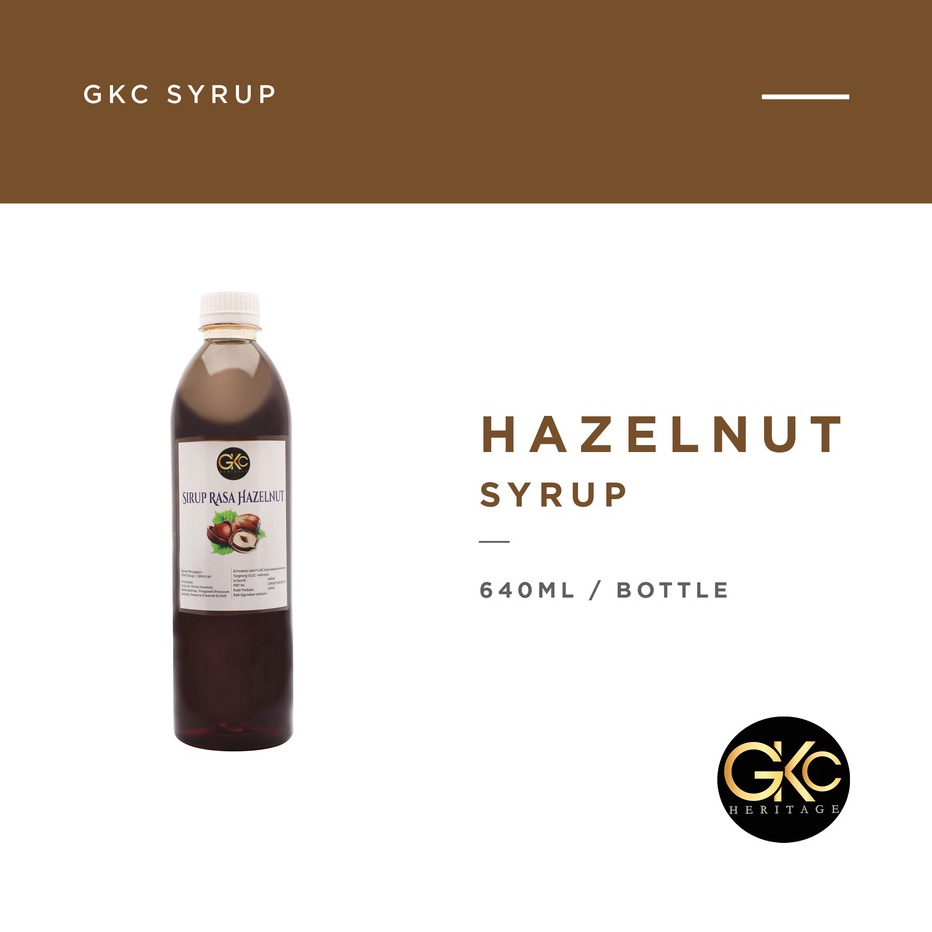 

Best Sirup Hazelnut/ Hazelnut Syrup Minuman GKC Heritage 640 ml (Import Quality) Ready Stock