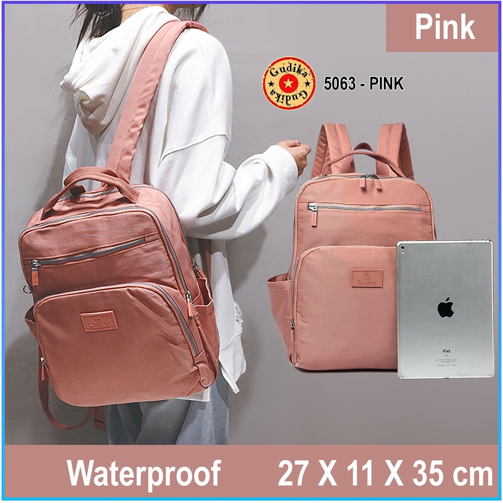TOP SALE PROMO GUDIKA 5063 - Tas Ransel Laptop Wanita Kekinian Import Original Bahan Nilon Waterproo