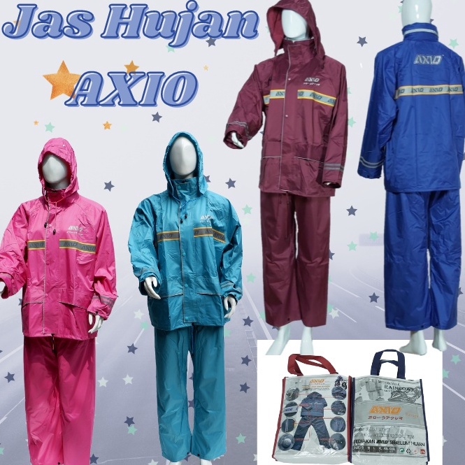 HARGA SPESIAL Jas Hujan AXIO Europe Pria Wanita Original Mantel Hujan Setelan AXIO Asli ORI 100% - J
