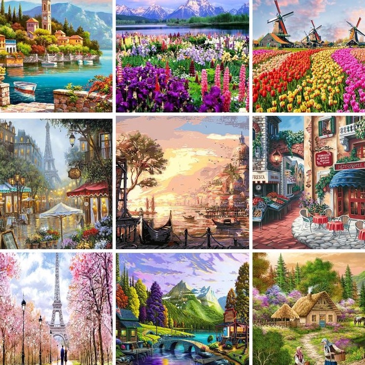 

Sale Canvas Paint By Number Kit Digital Oil Painting DIY Paint By Number