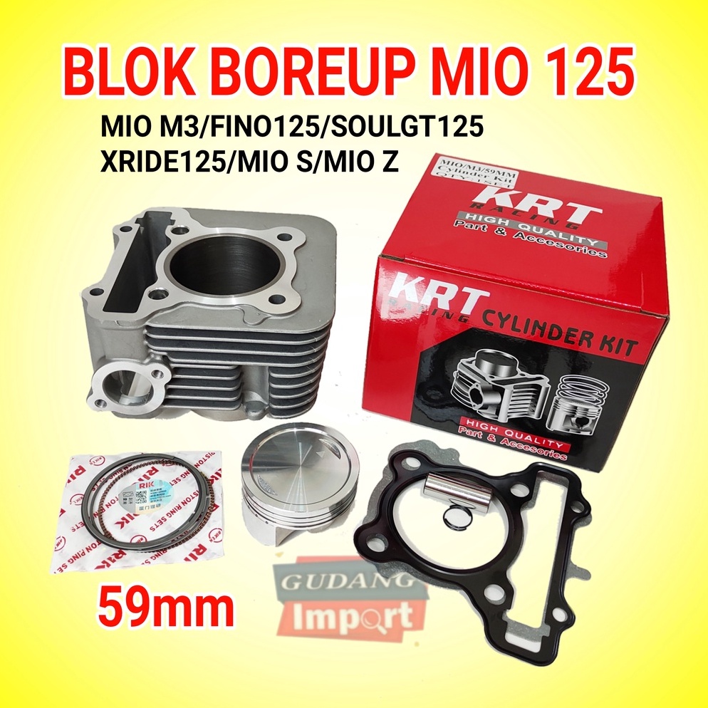 TERPERCAYA BLOK SEHER BORING BORINGAN PAKET BOREUP BORE UP MIO M3 FINO 125 MIO SOUL GT XRIDE 125 58 