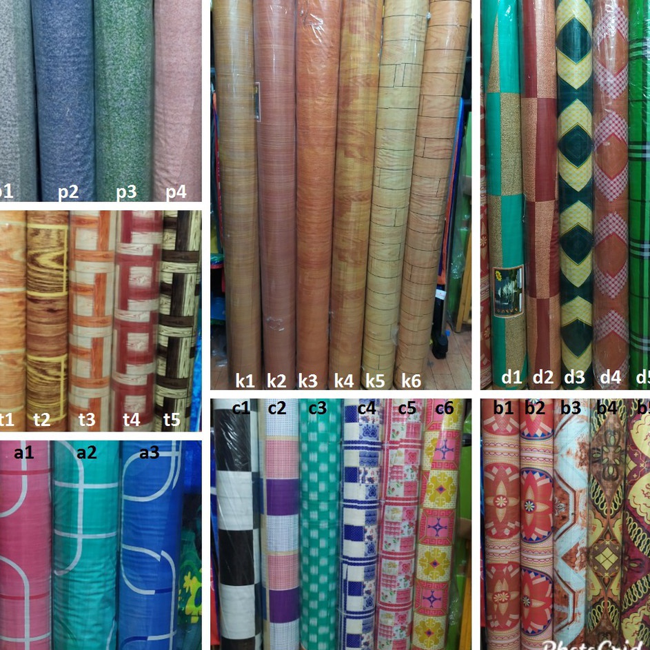 Terlaris Per 50 cm Karpet Lantai Plastik Meteran Motif Kayu Keramik dan Alas Taplak Meja Plastik Met