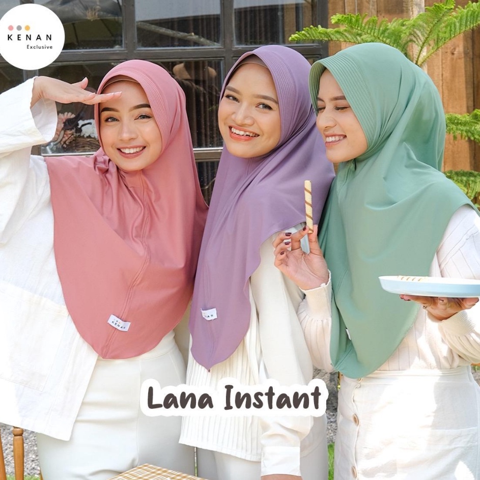 NXPZ5941 【MEGA SALE】 KENAN - HIJAB LANA//HIJAB BERGO INSTAN PET BAHAN JERSEY //BERGO UKURAN L