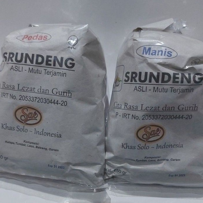 

FWKR8673 STOK SIAP 【COD [250 Gr] SRUNDENG SAE ASLI SOLO