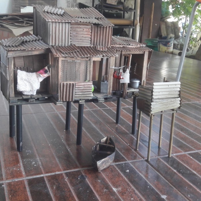 ✅Baru Diorama Miniatur Rumah Pinggir Kali Plus Jamban Terbatas