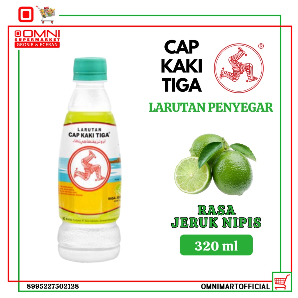 

Cap Kaki Tiga Jeruk Nipis Btl 320 Ml Larutan Penyegar