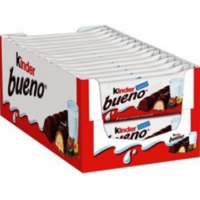 

Kinder Bueno Coklat 1 Karton 43gr Isi 30pcs | Kinder Bueno 1 Bok