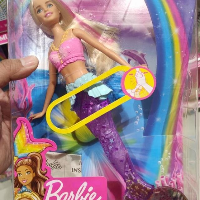 Mainan Anak Perempuan Boneka Barbie Putri Duyung Sparkle Light Mermaid