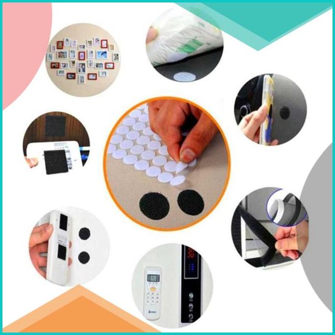 

Lakban Dots Velcro Hook & Loop Magic Sticker 450 Pairs 10mm wrna HITAM 20JVLZ3 perkakas