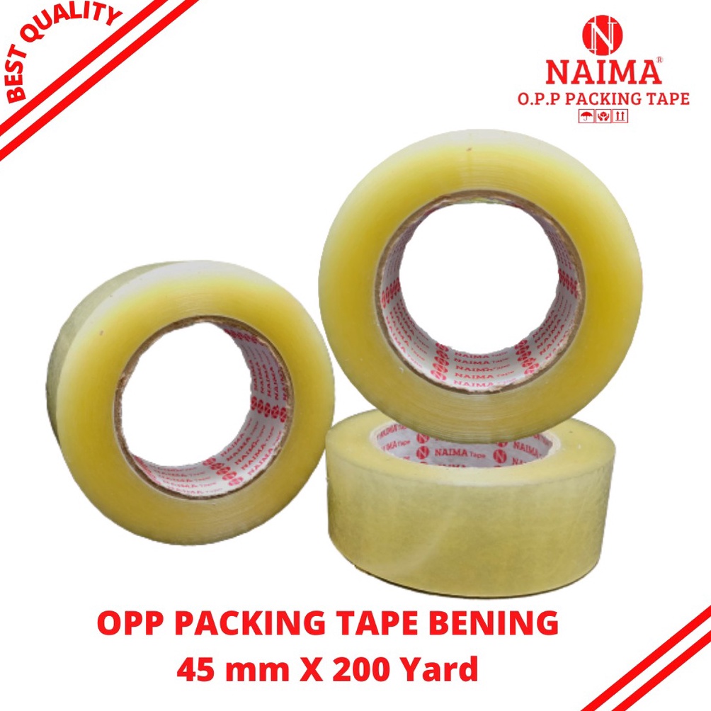 

➙ Lakban Bening Jumbo 200 Yard FULL - Lakban Coklat 45mm - Isolasi Selotip Transparan - Plakban Besar Putih 2 Inch Naima Tape ➳Terbaru