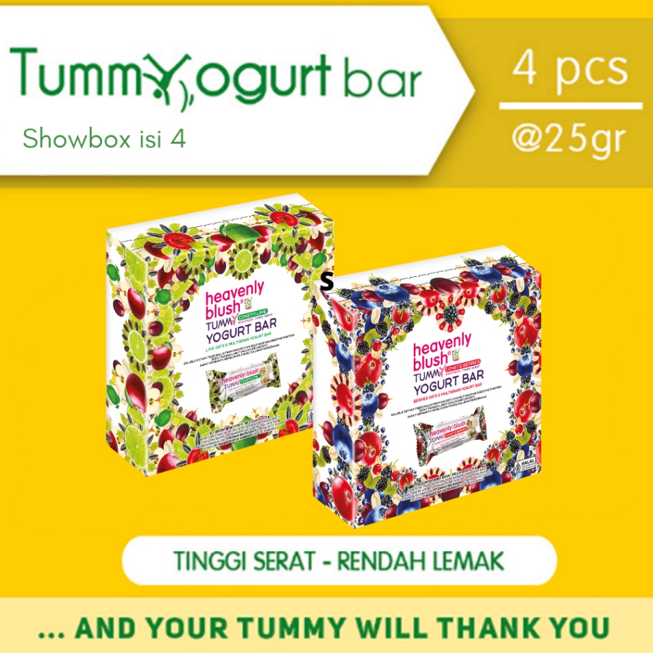 

➲➛☆ Heavenly Blush Tummy Yoghurt Bar Showbox isi 4 pcs [25gr x 4pcs]