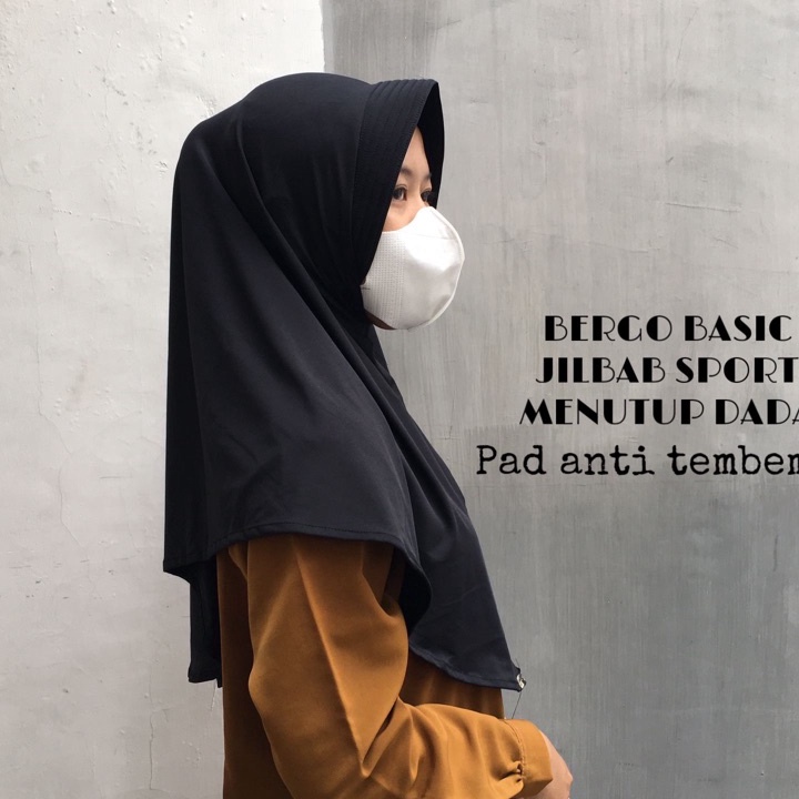 SFZS7318 XG34448 BASIC JILBAB BERGO BASIC HIJAB INSTAN JERSEY JILBAB SPORT MENUTUP DADA BERGO SPORT 