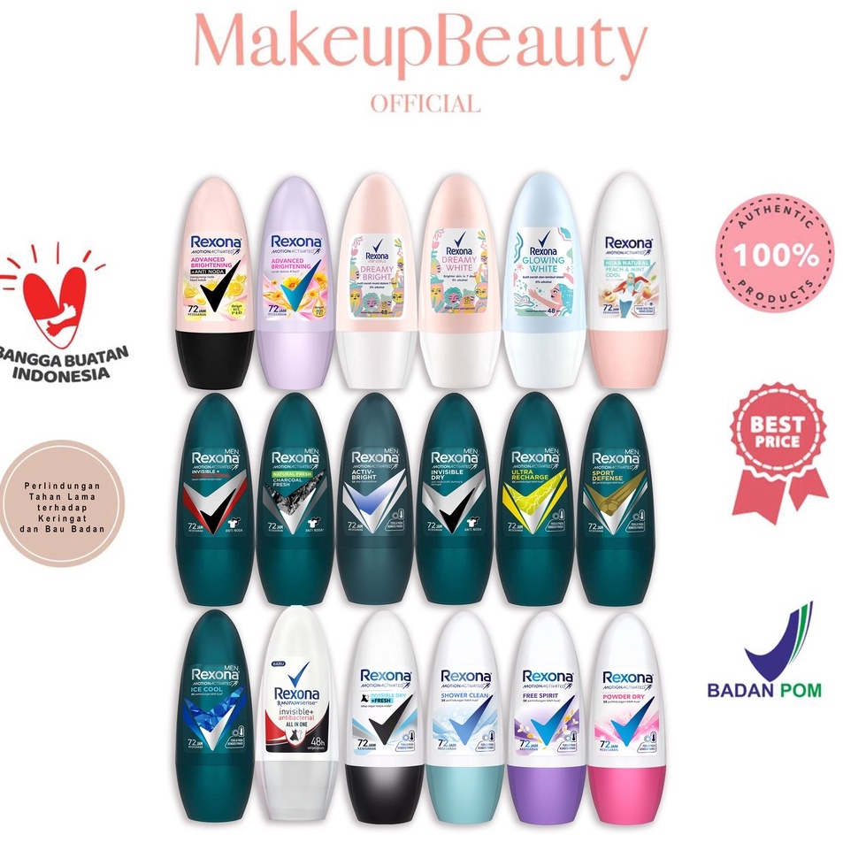 Terbaru REXONA DEODORANT ROLL ON WOMEN / MEN 45ml Bayar Di Tempat