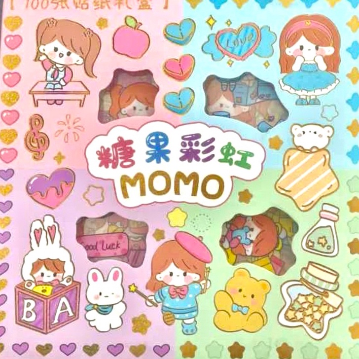 

TXTJ5618 [PROMO MURAH!!!] STIKER MOMO ISI 100pc MOTIF RANDOM KEMASAN BOX BARANG READY STCOK
