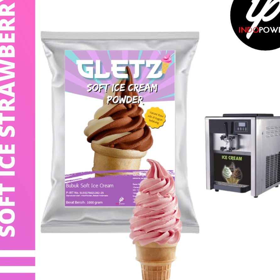 

QWBQ5425 [PROMO SALE!!!] SOFT ICE CREAM STRAWBERRY 1Kg - Bubuk Es Krim STRAWBERRY - Bubuk Es Krim - SOFT ICE CREAM Powder