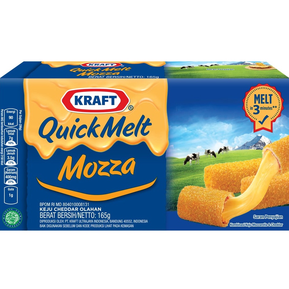 

Stok Banyak Kraft Quick Melt Mozza Cheese, Solusi masak simple, anti gagal 165g Jual