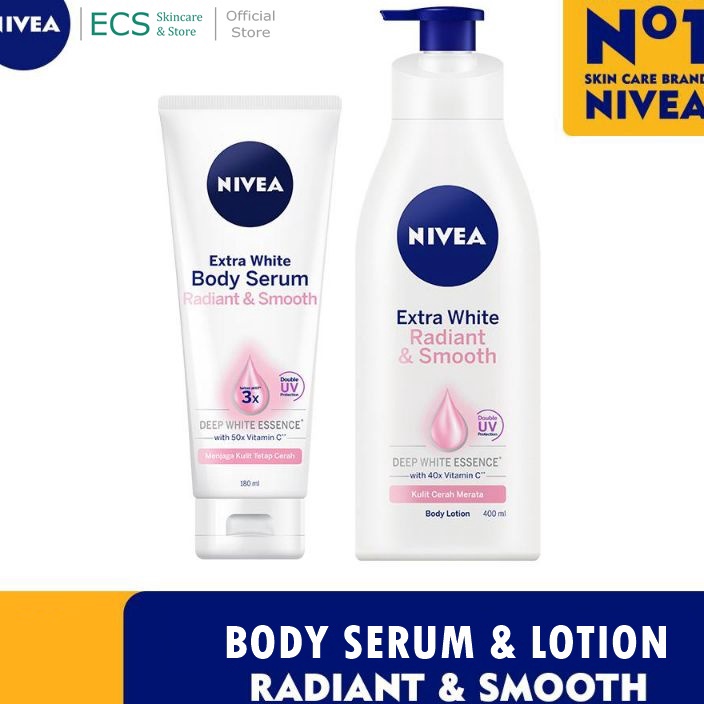 DGJN5248 Stok terbaru  NIVEA Extra White RADIANT & SMOOTH Body Serum / Body Lotion UV Protection Men