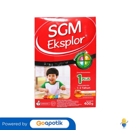 

SGM EKSPLOR 1+ SUSU ANAK USIA 1-3 TAHUN RASA MADU 400 GRAM BOX