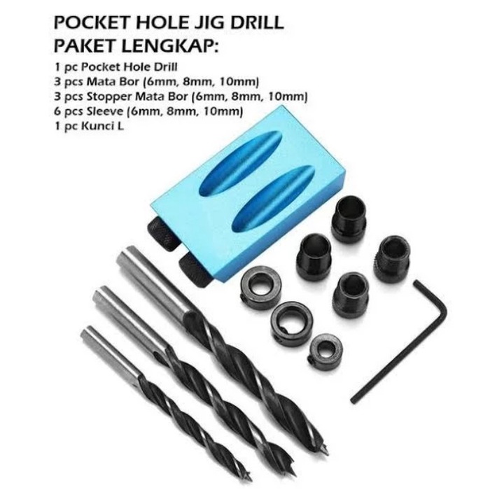 

SET MINI POCKET HOLE JIG WOODWORKING ALTERNATIF KREG TOOLS 2 LUBANG