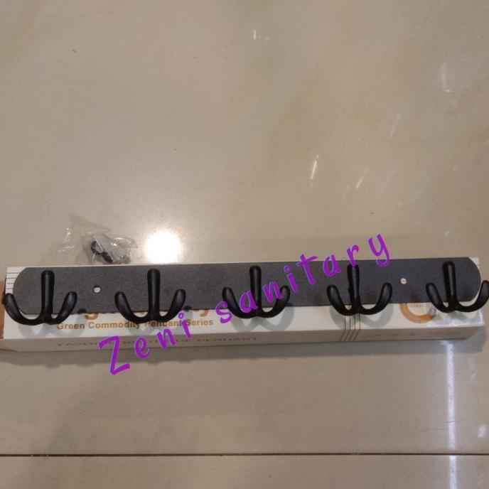 :<:<:<:<] gantungan baju stainless hitam 5 kait | kastok stenliss Hitam