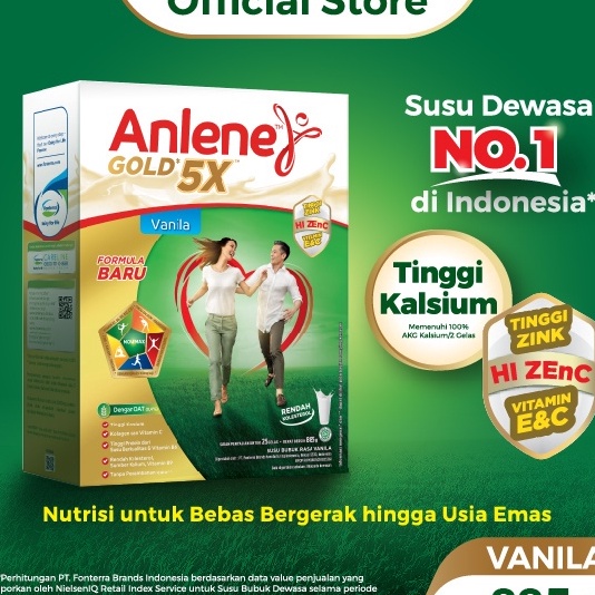 

NTYF6956 Terbaru Anlene Gold 5X Susu Bubuk Dewasa Vanila 885g - Nutrisi Tinggi Kalsium Untuk Tulang, Sendi, dan Otot
