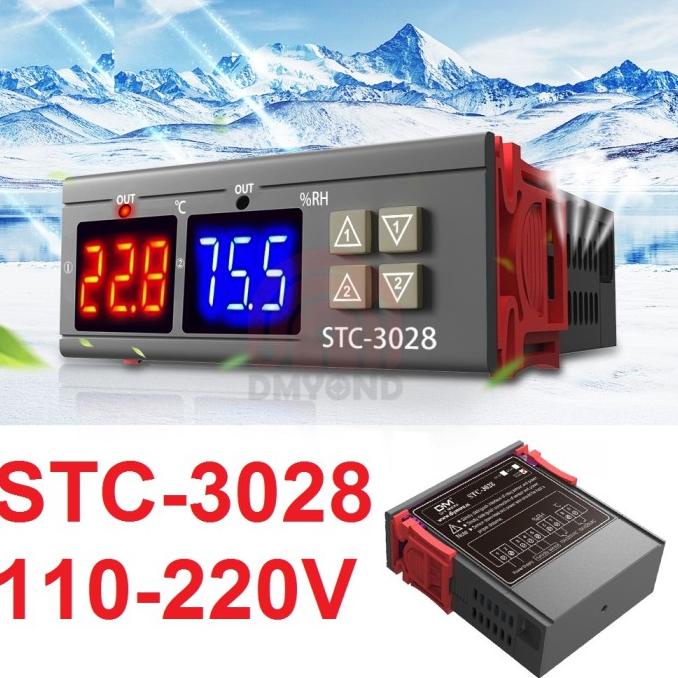 Thermostat Hygrostat Digital STC-3028 STC-1000 atur Suhu Kelembaban