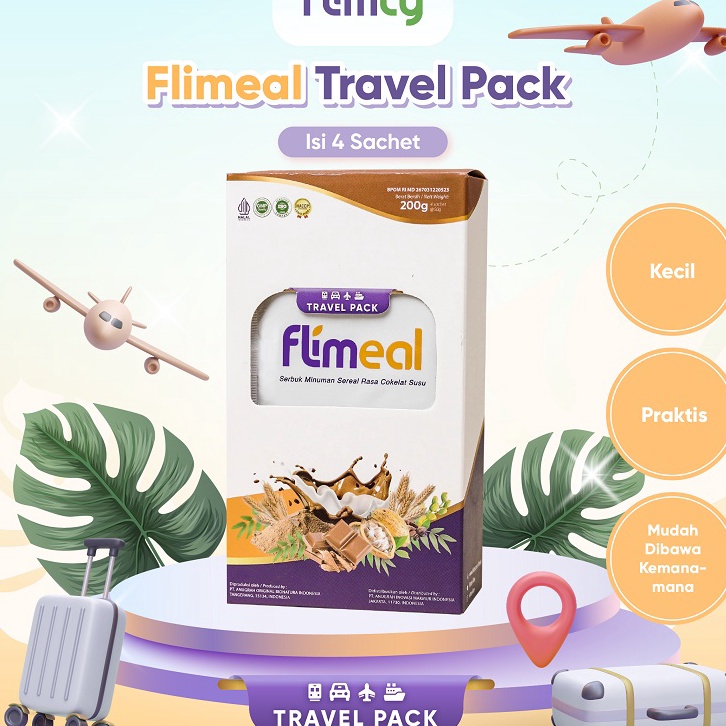 

NPDC6085 COD Flimeal Meal Replacement Travel Pack rasa Coklat Susu (isi 4 saset)