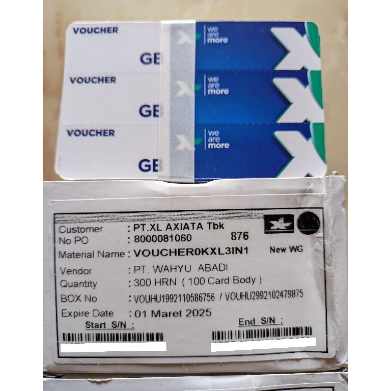 

12.12 HARGA GROSIR New voucher Kosong XL 3in1 (1 box 300 SN) exp Maret 2025