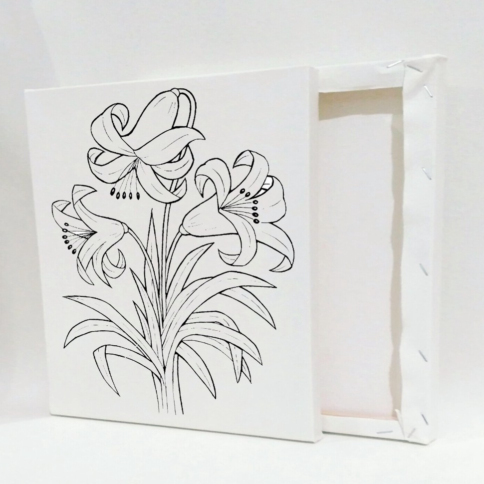 

[Terlaris Today] Kanvas Lukis Sketsa Bunga 20x30 Siap Pakai