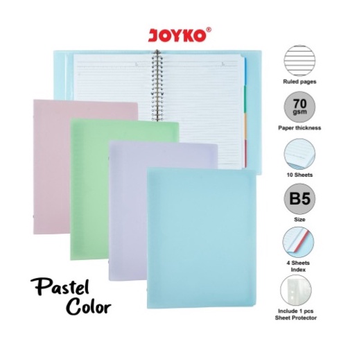 

10.10 BRANDS FESTIVAL Map Binder Note B5 Joyko B5 Warna Polos Pastel Campus MHPT-143 / MHPT 143