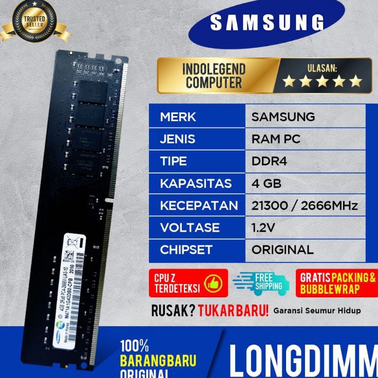 Readystock Samsung ddr4 4gb pc2666 Longdim