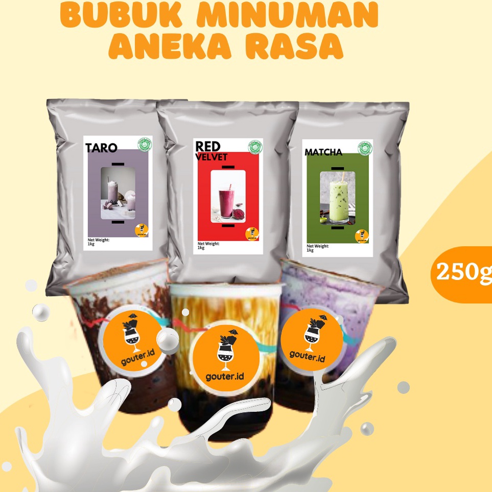 

NLZV0051 BUBUK MINUMAN RASA 250GR / SERBUK MINUMAN ANEKA RASA / BUBUK MINUMAN KEKINIAN / MINUMAN INSTAN