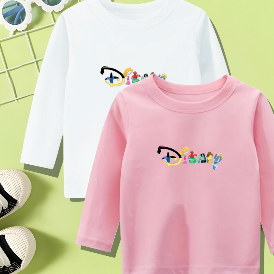 JQPP9931 DiSkon   Baju Kaos Anak Perempuan Uniqlo X Disney Lengan Panjang Usia 1-12 Tahun Kaos Katun