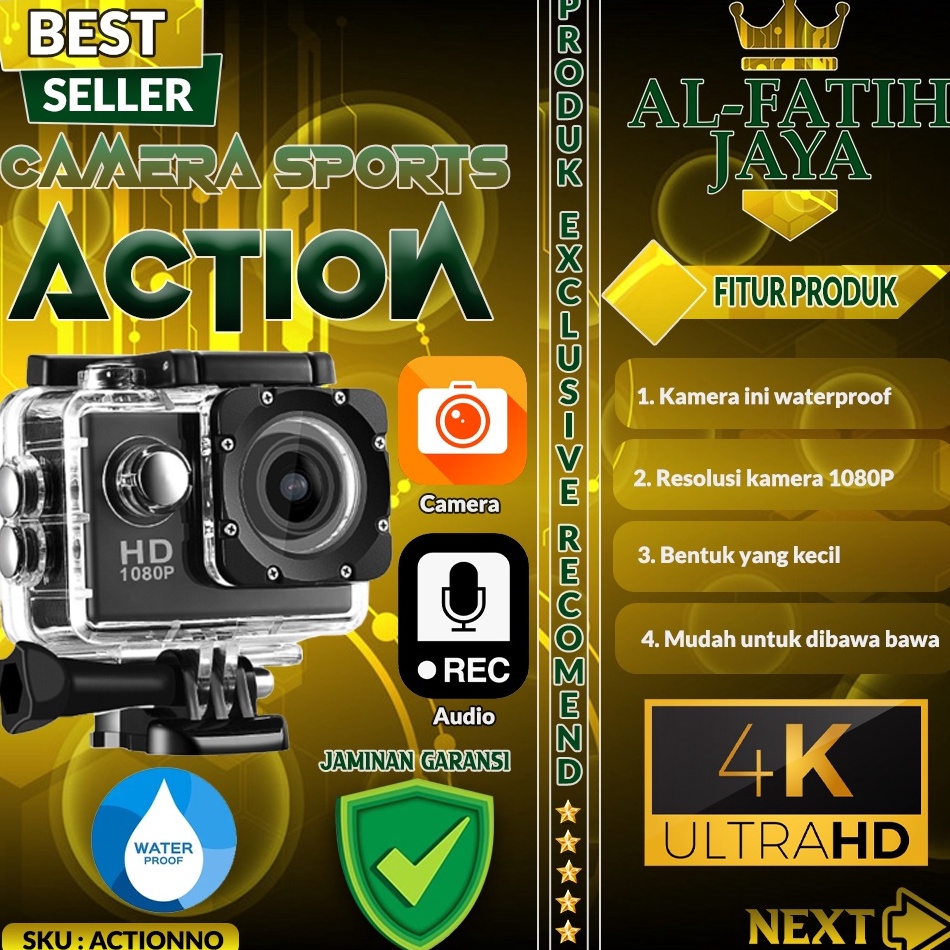 ➵ Sport Action Camera 4K Kogan 1080P Kamera Sports Actioncam Waterproof Bonus Aksesoris Cam Anti Air