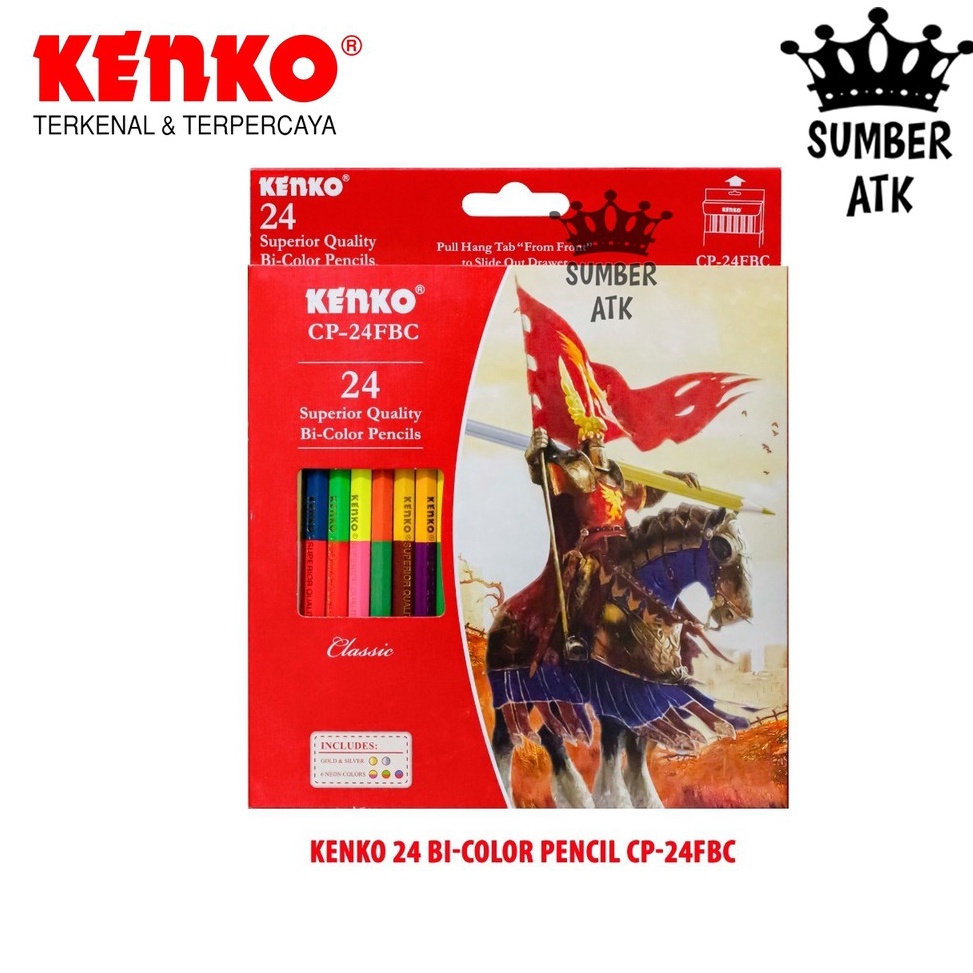 

9.9 MALL Pensil Warna KENKO 24 warna Bi-color CP-24FBC ( 48 warna dengan 2 sisi ) Color Pensil