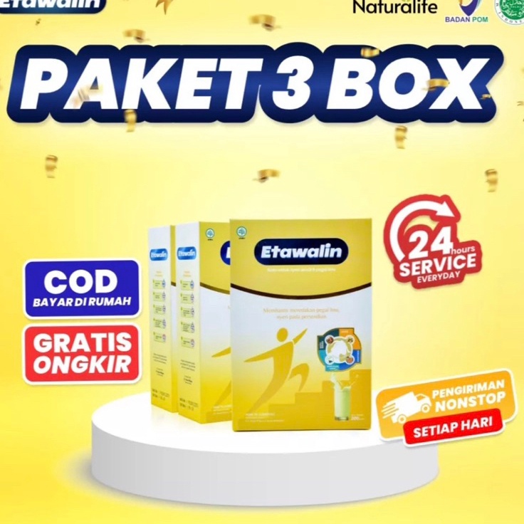 

KTSV2327 Free Ongkir PAKET 3 BOX SUSU ETAWALIN - Paket Sembuh Susu Sendi Atasi Radang Sendi Nyeri Tulang Cegah Osteoporosis Osteoartritis Pengeroposan Tulang Susu Kambing Etawa Kesehatan Susu Bubuk Murni Original Ettawa 100% Ori Susu Asam Urat Etawalin Pl