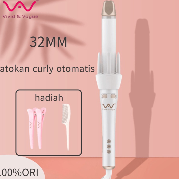 Terkini Magic Curler VIVID VOGUE Catokan Curly Automatic 32mm Curly Rambut Hair Curler 3rd Generatio